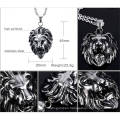 Lion Head Skull Chain Stainless Steel Necklace Jewelry Pendant